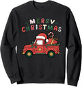 Old Farm Truck Loaded with Christmas Tree and Santa Hat Sweatshirt