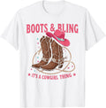 Howdy Country Rodeo Girl Western Boots & Bling its a Cowgirl T-Shirt