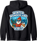 Winter Wonderland Vibes Christmas Holiday Fastive Santa Xmas Zip Hoodie