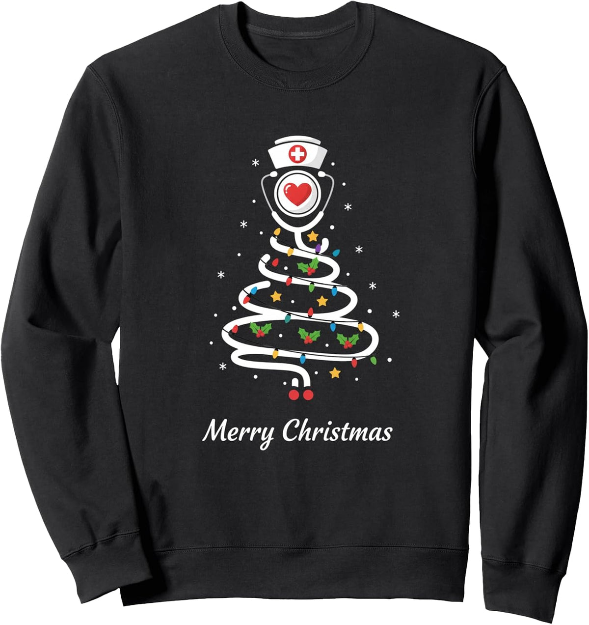 Christmas Nurse Stethoscope Tree Merry Christmas Holiday Sweatshirt