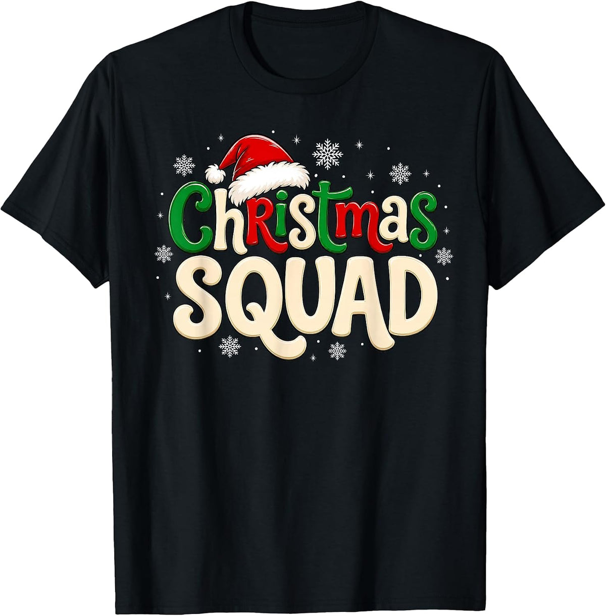 Festive Holiday Family Matching Christmas Squad T-Shirt