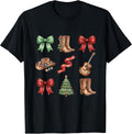 Coquette Funny Cowgirl Christmas Country Western Bows Cute T-Shirt