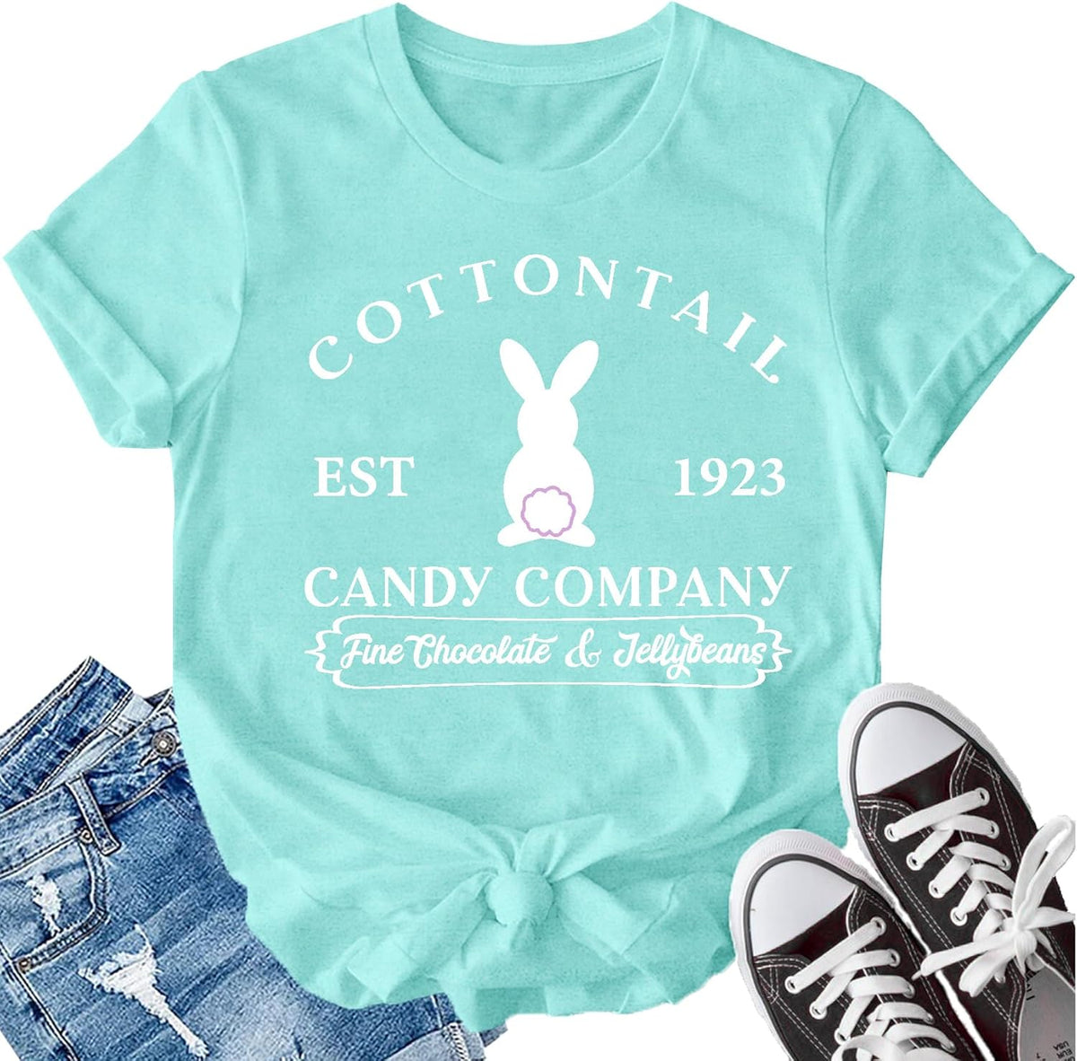 Womens Easter Shirt Easter Bunny Cottontail Rabbit Tee Tops Unisex