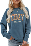 Cozy Season Sweatshirt, Coffee Weather Sweater Fall Autumn Shirt Women Crewneck Retro Graphic Pullover Tops