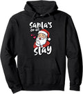 Ho Ho Santa's On His Slay Funny Christmas Meme Pullover Hoodie