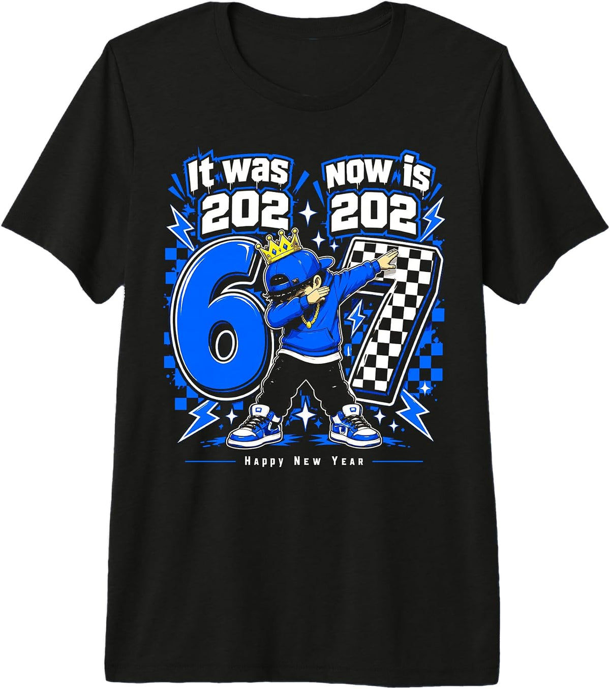 Happy New Year 2027 Six Seven 67 Dabbing Kid Crown Premium Tri-Blend T-Shirt