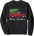 Old Farm Truck, Plaid, Loaded with Christmas Tree Sweatshirt