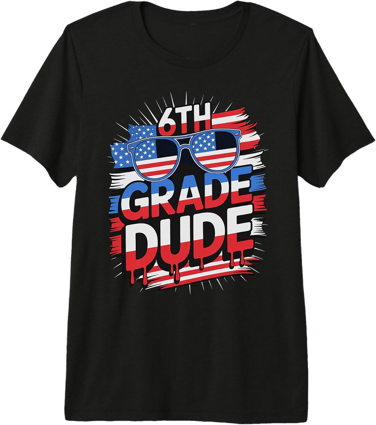 Cute 6th Grade Dude Cool Teacher Happy Coolest US Flag Premium Tri-Blend T-Shirt