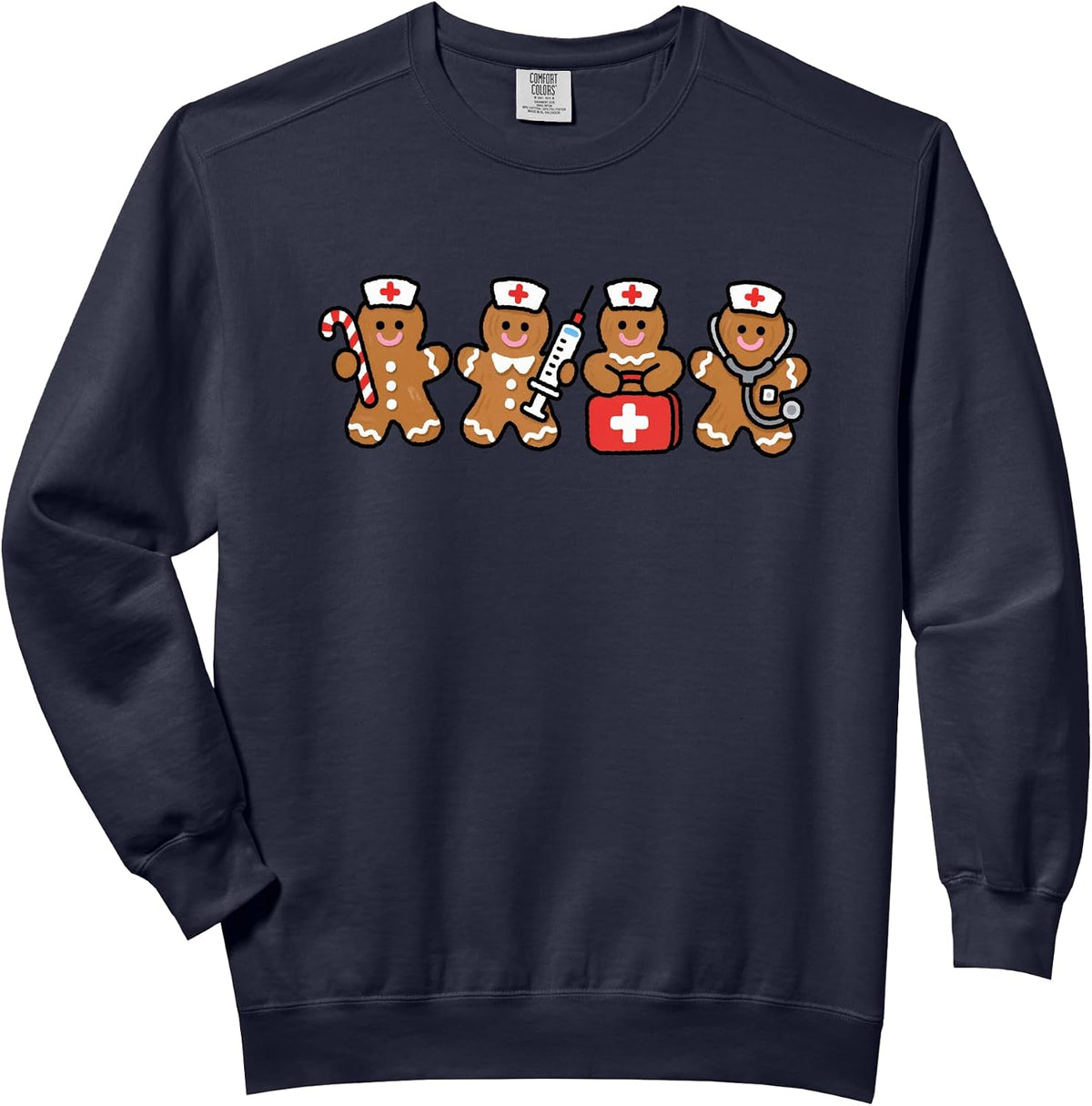 Christmas Gingerbread Nurse RN LPN ER Nursing Xmas Holiday Comfort Colors Adult Sweatshirt