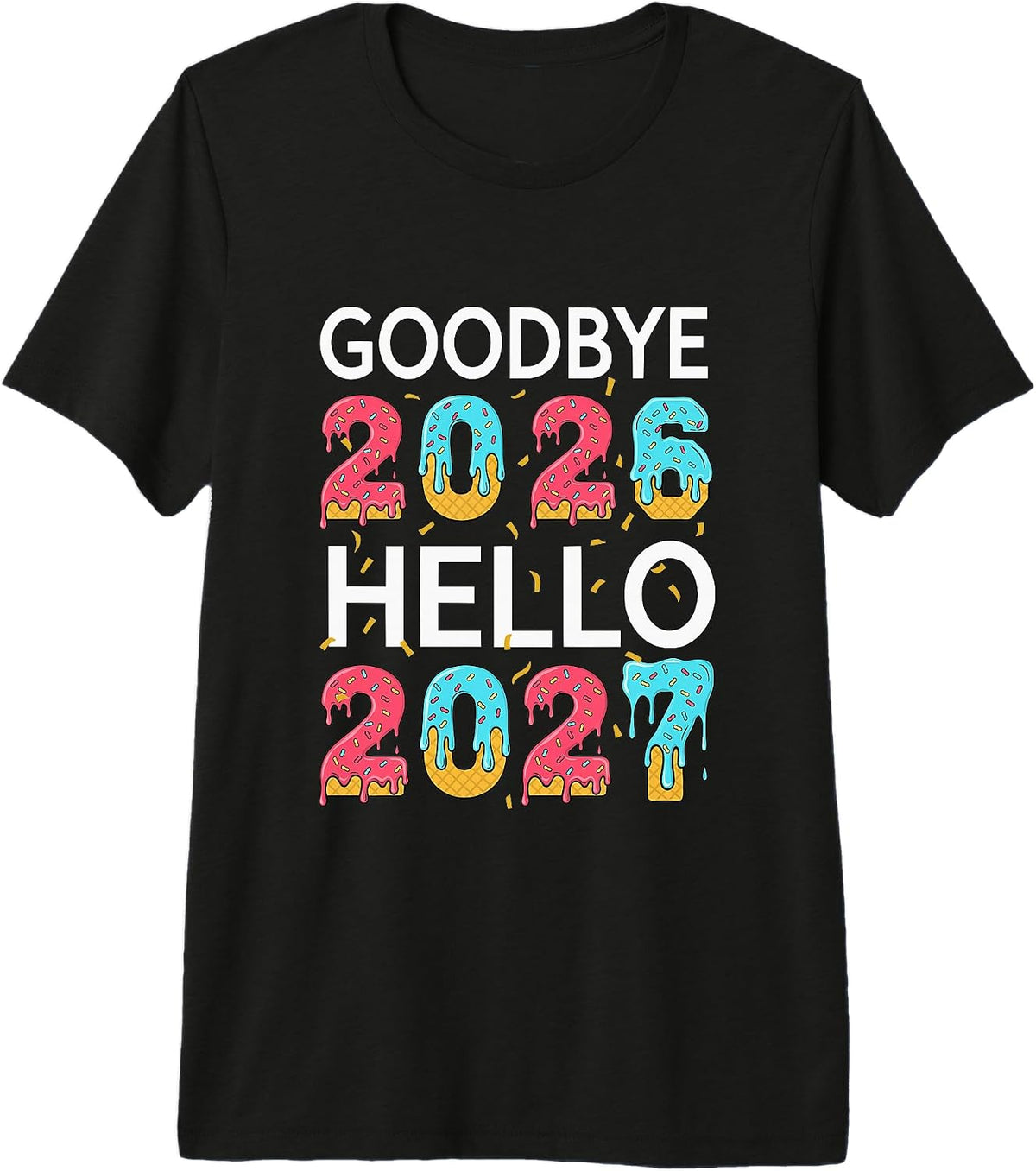 Goodbye 2026 Hello 2027 Drip Ice-Cream Kids Teen New Year 27 Premium Tri-Blend T-Shirt