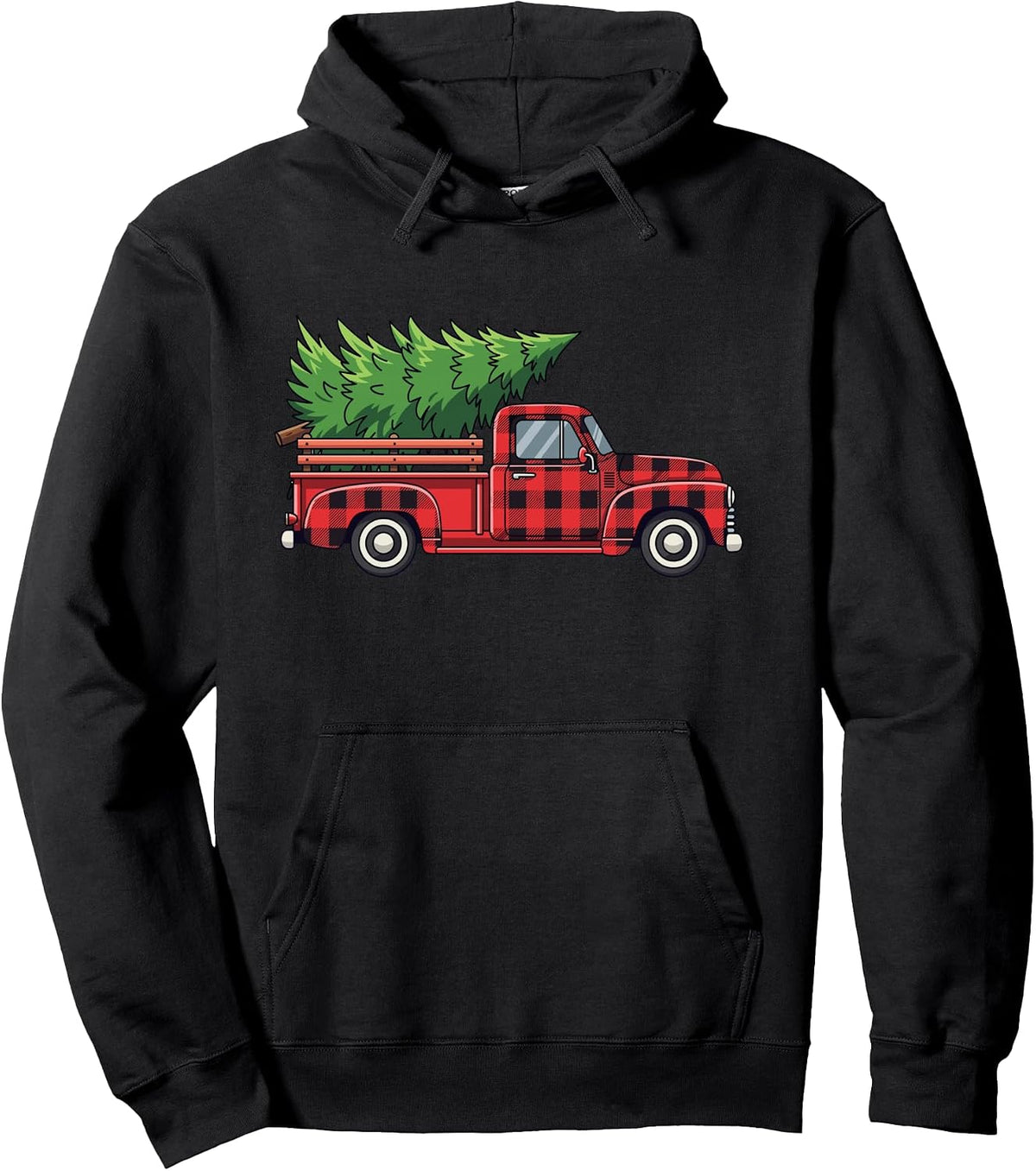Old Farm Truck Loaded with Christmas Tree Pullover Hoodie