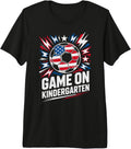 Patriotic Game ON Kindergarten School Soccer Ready Teacher Premium Tri-Blend T-Shirt
