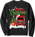Xmas Tree Lighting Santa Hat Red Truck Christmas Sweatshirt