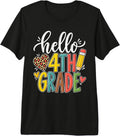 Hello 4th Grade Leopard Heart Pencil Back to School Outfit Premium Tri-Blend T-Shirt