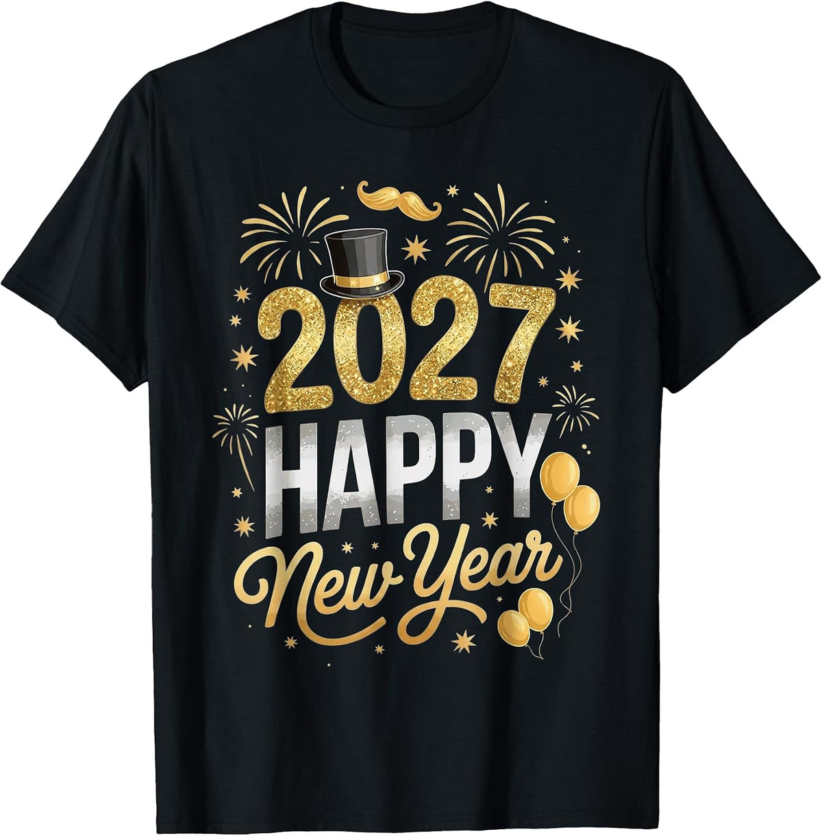 Happy New Year Party 2027 Fireworks Family Matching T-Shirt