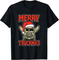 Santa Trucker Truck Driver Merry Trucking Christmas Truck T-Shirt