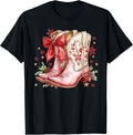 Western Christmas Family Pajamas Bow Cowgirl Cowboy Boots T-Shirt
