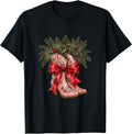 Coquette Cowgirl Boots Christmas Vintage Western Holiday tee T-Shirt