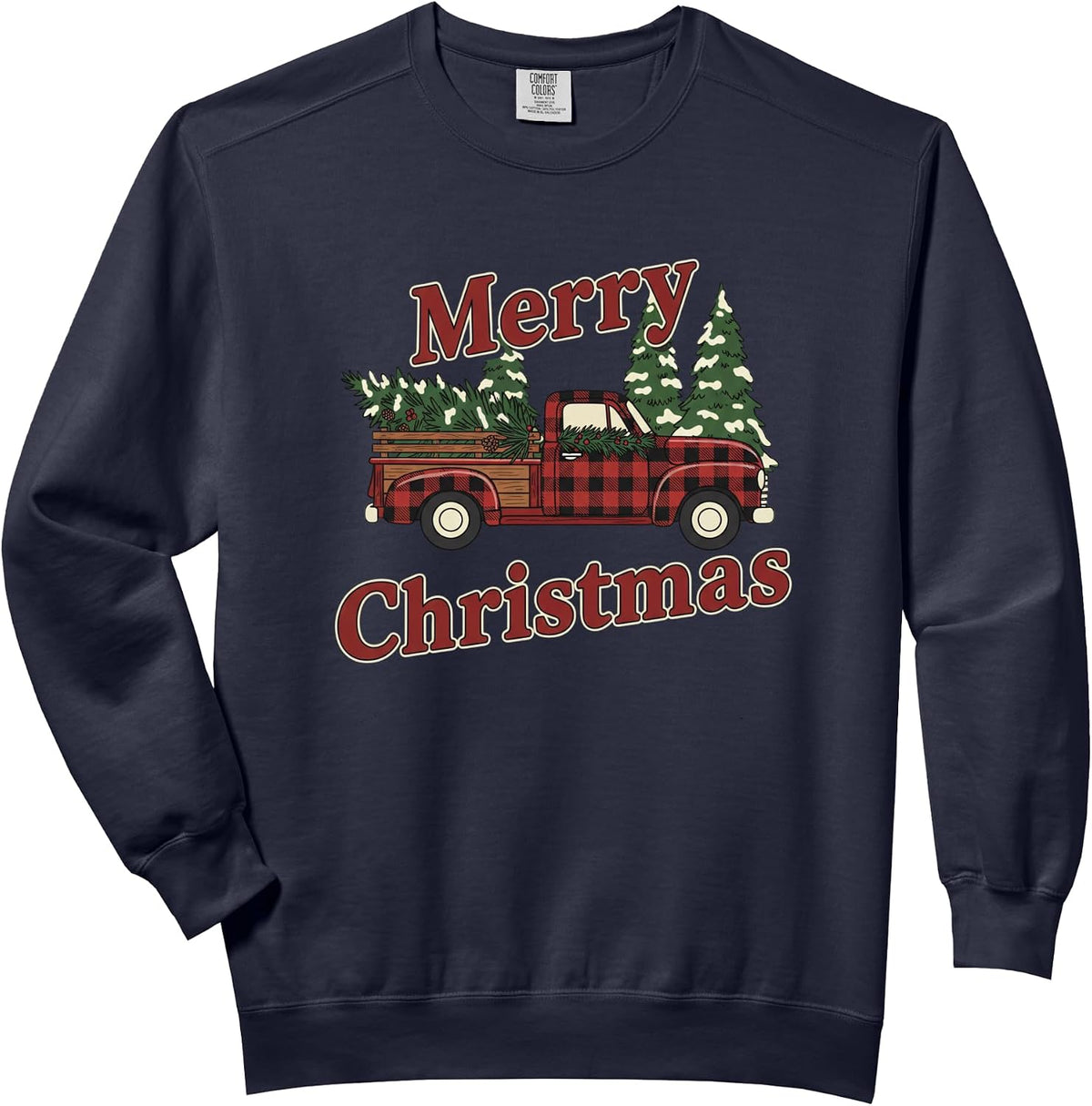 Merry Christmas Big Trucks Truck Christmas Men Comfort Colors Adult Sweatshirt