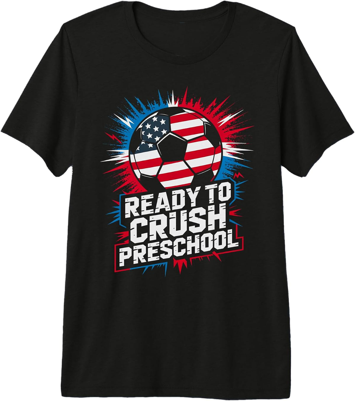 American Ready Crush Preschool Kick Off Soccer Teacher Happy Premium Tri-Blend T-Shirt