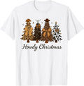 Retro Howdy Christmas Western Cowgirl Tree Leopard Cow Xmas T-Shirt