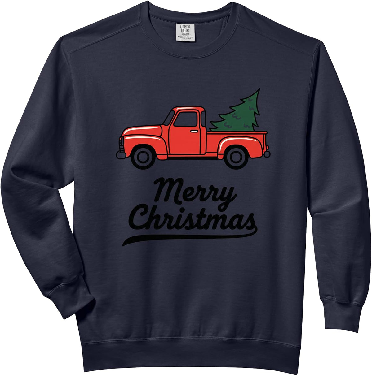 Christmas Truck Christmas Tree Merry Christmas Comfort Colors Adult Sweatshirt