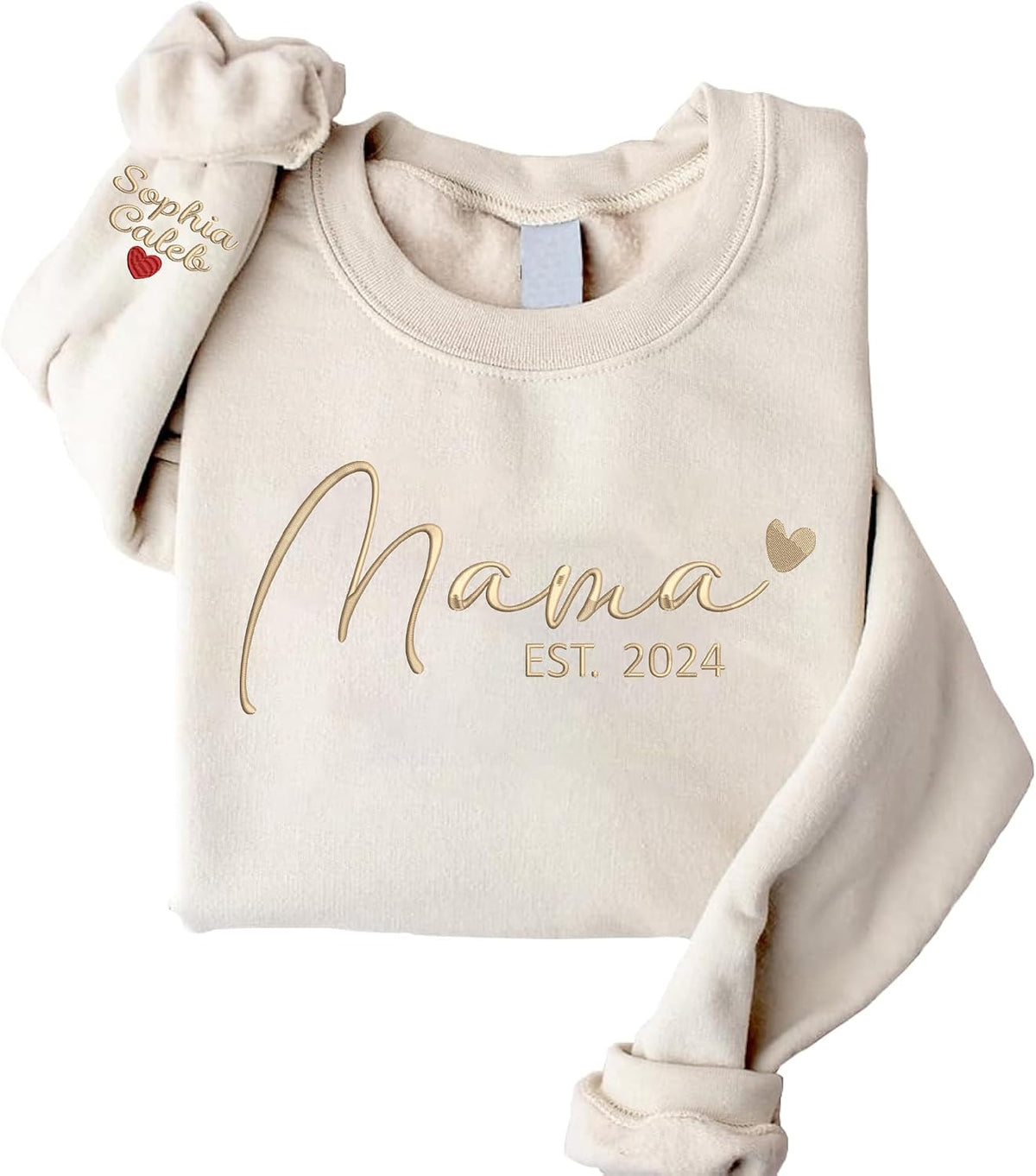 Customized Embroidered Sweatshirt For Women, Custom Embroidered Hoodie For Mama, Mom, Grandma, Personalized Gift For Women 1