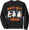 Night Shift Crew Boo Ghost Halloween RN Registered Nurse Sweatshirt