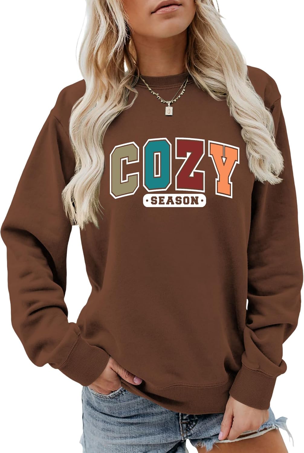 Cozy Season Sweatshirt for Women Fall Graphic Tops Casual Pullover
