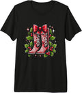 Merry Christmas Bright Cowgirl Boot Xmas Western Country Premium Tri-blend T-Shirt