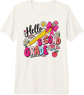 Hello Second Grade Pencil Bow First Day Back to School Girls Premium Tri-Blend T-Shirt