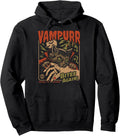 Vampurr Bites Again! Funny Cat Halloween Vintage Graphic Pullover Hoodie