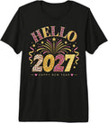 Hello 2027 Leopard Print Happy New Year Celebration Premium Tri-Blend T-Shirt