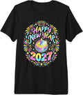 Happy New Year 2027 Disco Ball Fireworks Celebration Premium Tri-Blend T-Shirt