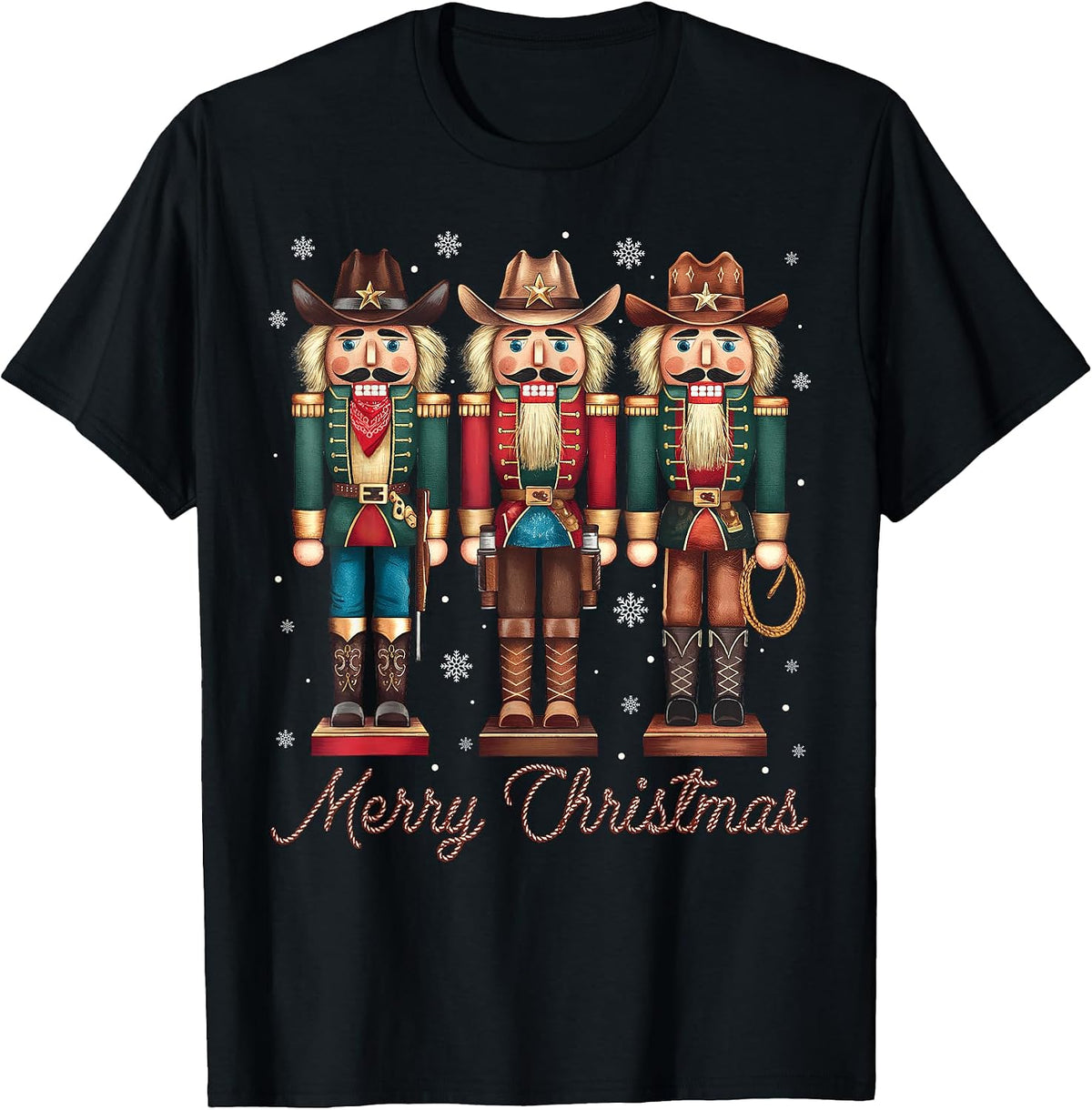Howdy Nutcracker Merry Christmas Western Cowboy Cowgirl T-Shirt