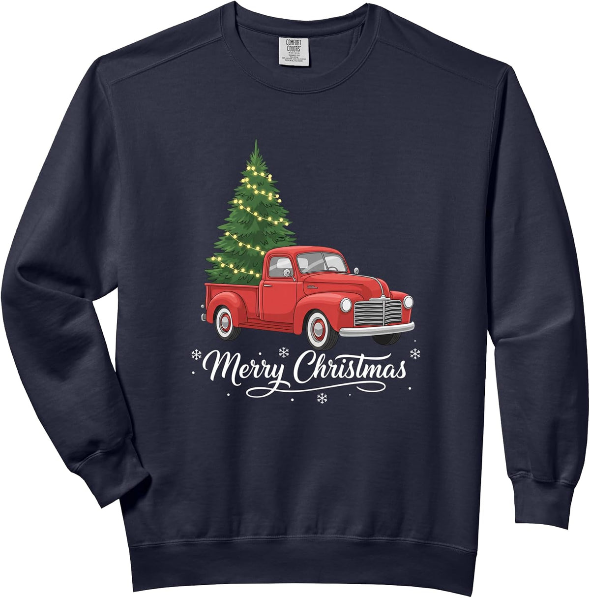 Merry Christmas Christmas Red Truck Christmas Men Comfort Colors Adult Sweatshirt