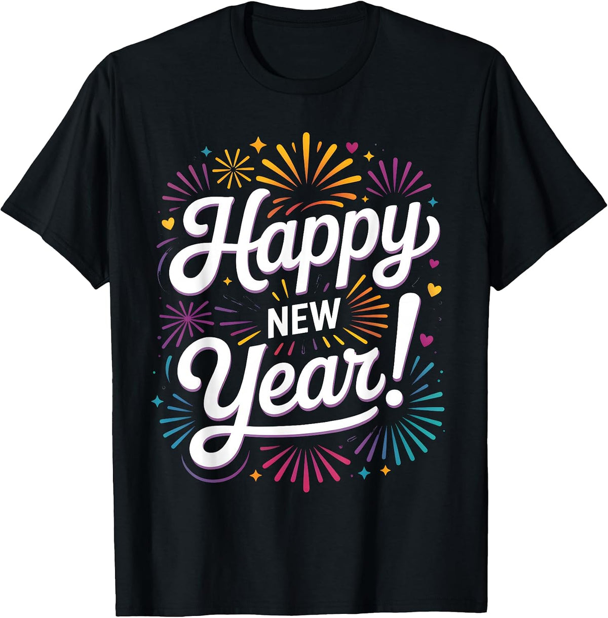 Happy New Year Fireworks Art NYE Celebration Family Matching T-Shirt