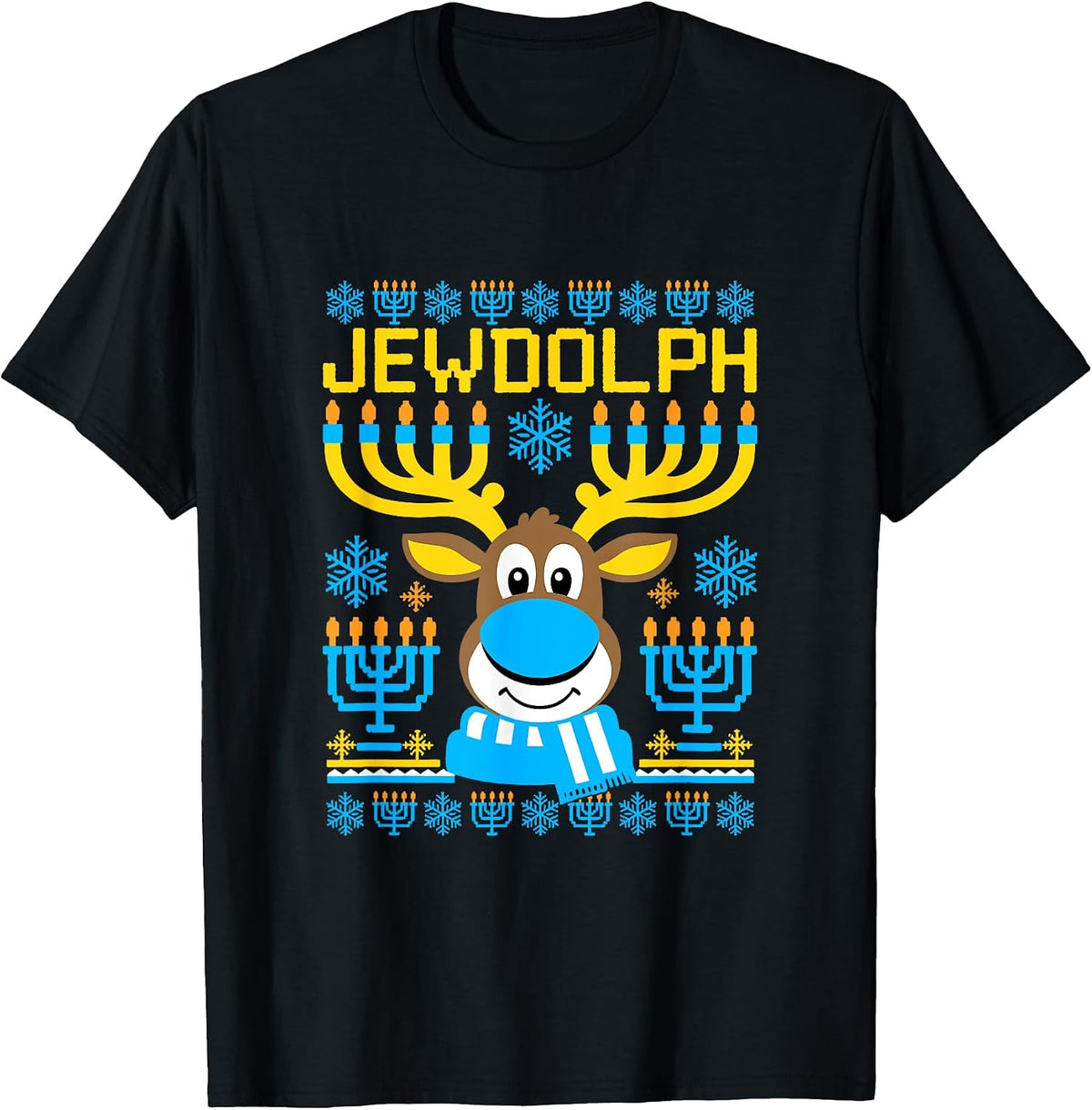 Jewdolph Jewish Holiday Funny Hanukkah T-Shirt