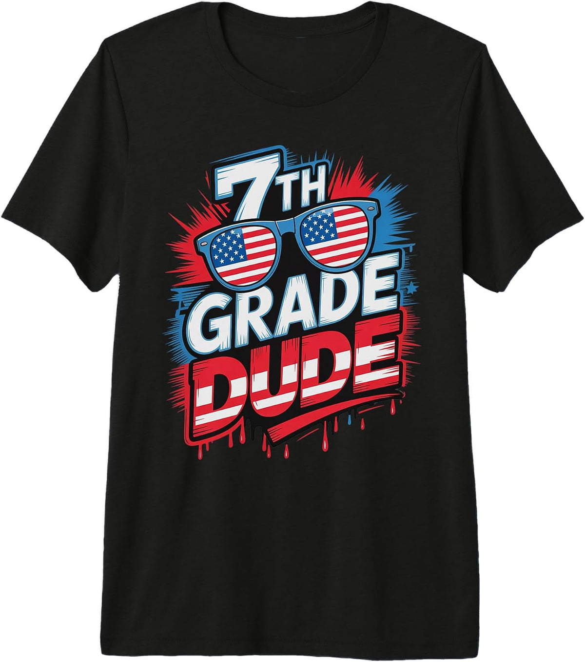 American 7th Grade Dude Cool Teacher Happy Cutest Bees Premium Tri-Blend T-Shirt