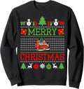 Merry Christmas Red Truck Tree Festive Sweatshirt