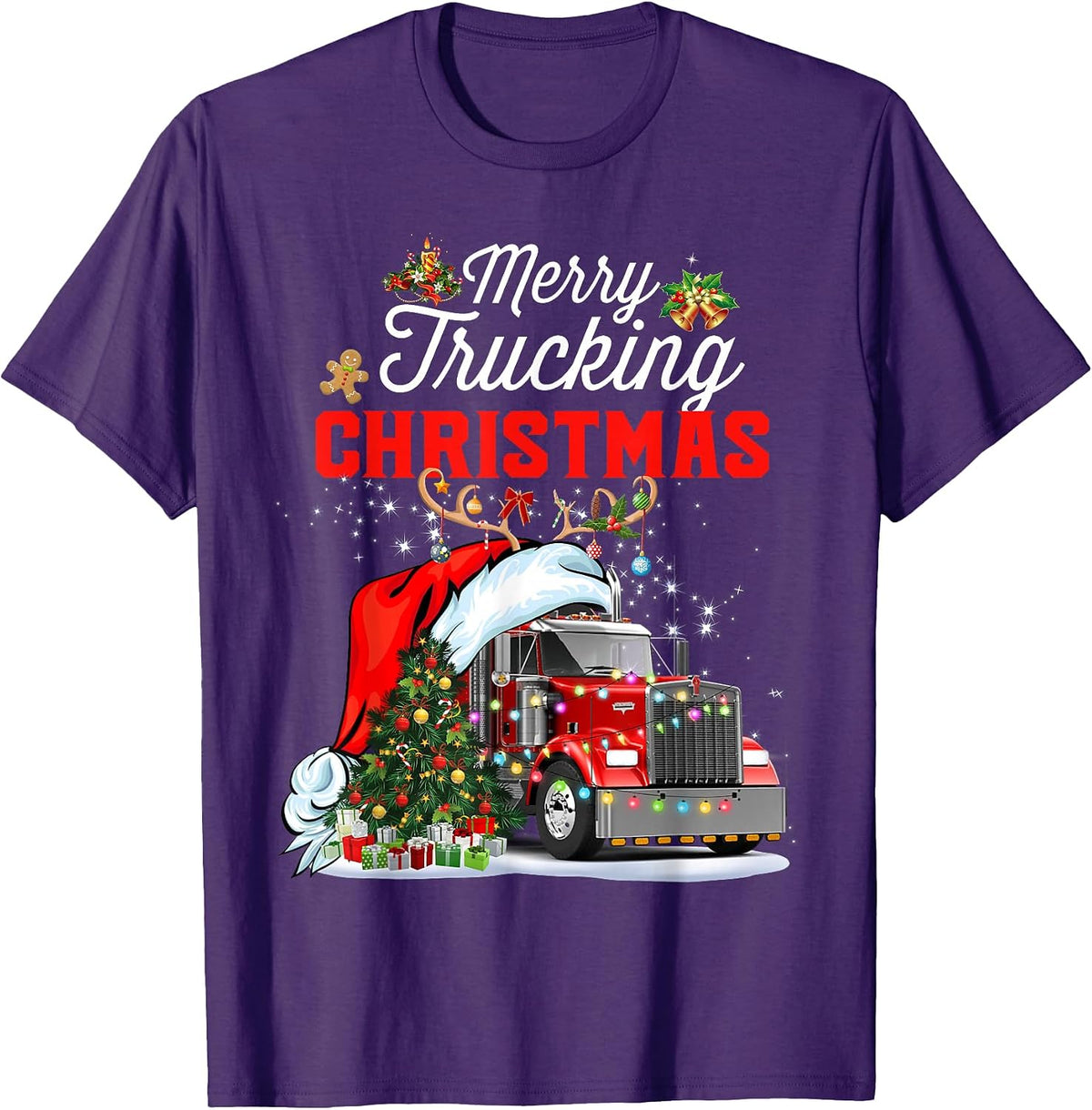 Trucker Christmas Merry Trucking Christmas Tee
