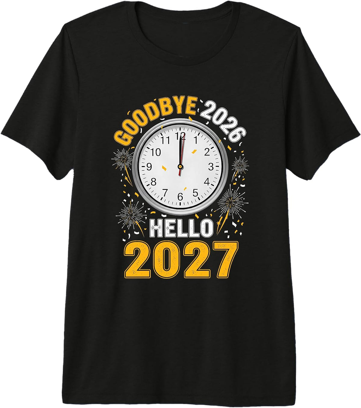 Goodbye 2026 Hello 2027 Tee with Clock New Year 27 Premium Tri-Blend T-Shirt
