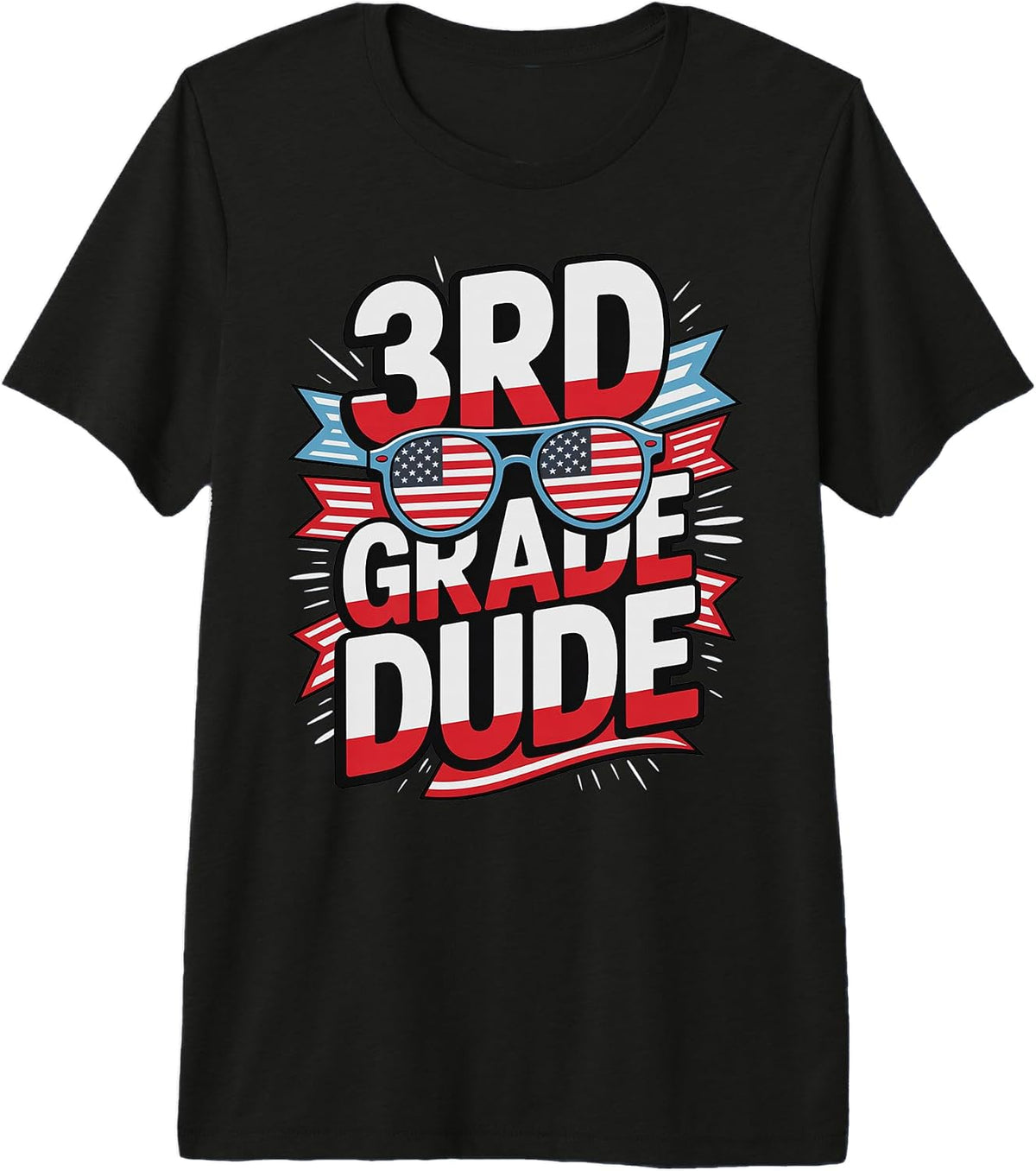 Red White 3rd Grade Dude Cool Teacher Happy Cutest Bees US Premium Tri-Blend T-Shirt