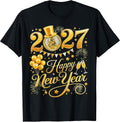 Happy New Year 2027 Disco Ball Fireworks NYE T-Shirt