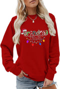 Grandma Claus Sweatshirt For Women Grandma Christmas Light Graphic Shirt Holiday Grandma Crewneck Pullover