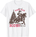 Annual North Pole Rodeo Santa Western Cowboy Christmas Retro T-Shirt