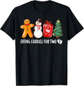 Eating Cookies for Two Funny Christmas Pregnancy Baby Reveal T-Shirt