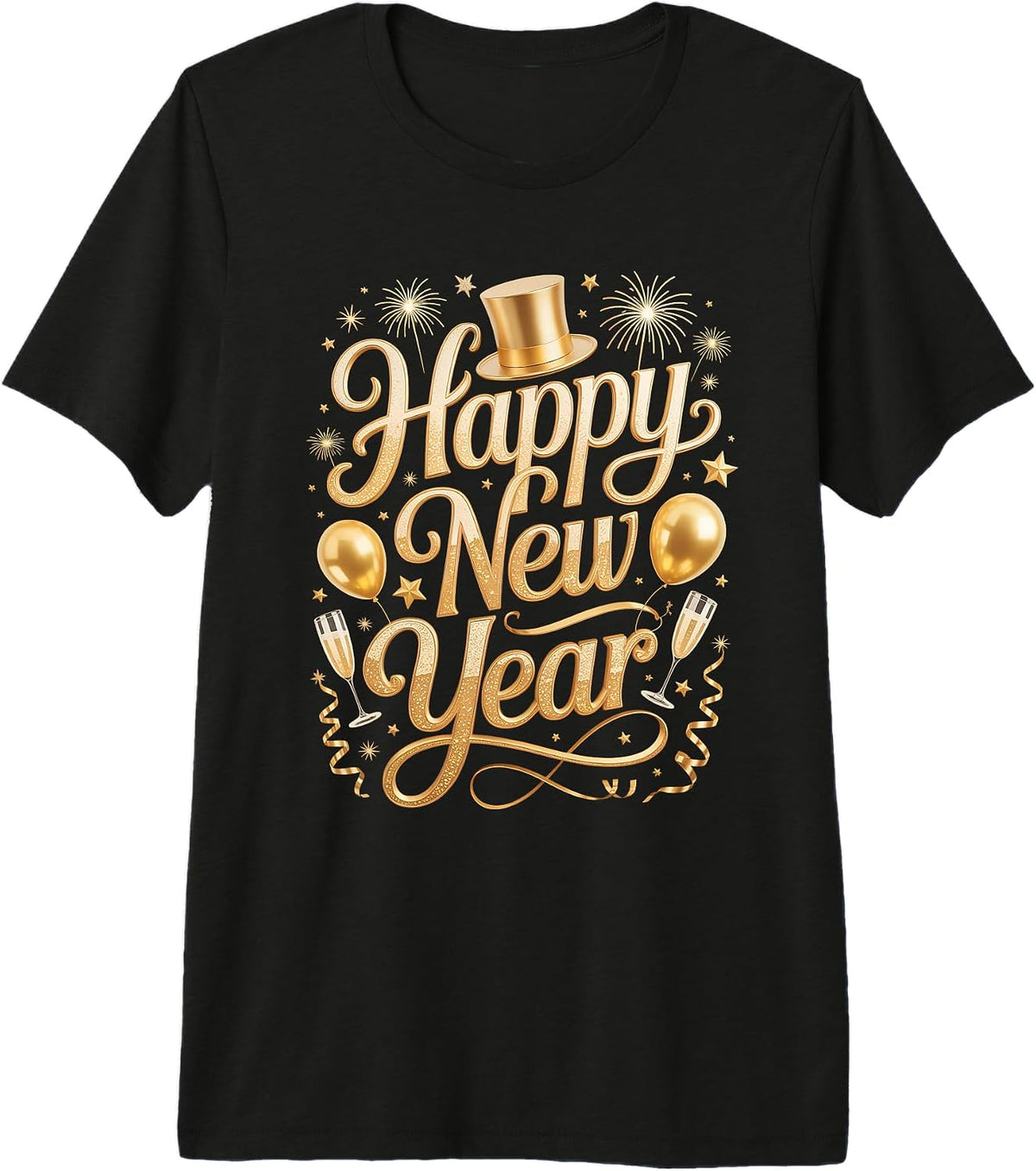 Happy New Year 2027 Party Ballons, Fireworks and Confetti Premium Tri-Blend T-Shirt