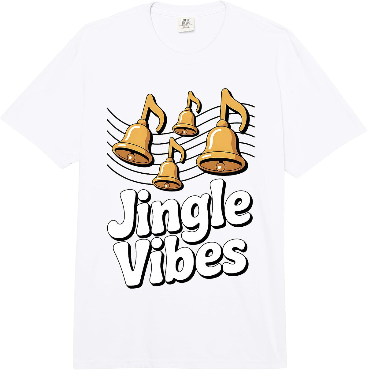 Jingle Vibes Holiday Bells Music Xmas Carol Funny Christmas Comfort Colors Adult Heavyweight T-Shirt