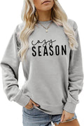 Cozy Season Sweatshirt, Get Cozy Vibes Shirt Women Crewneck Pullovers Tops Funny Fall Winter Sweater Weather Blouse